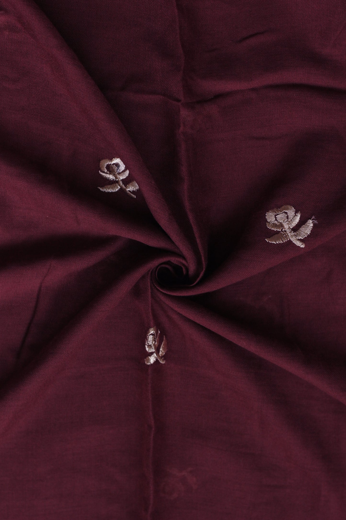 Zahra Embroidered Hijab - Dark Maroon