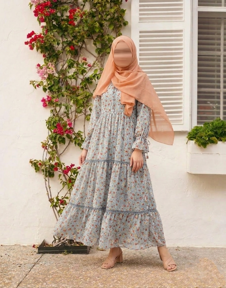 grey modest dress Lucy Lace Modest Dress - Grey – The Women Zone