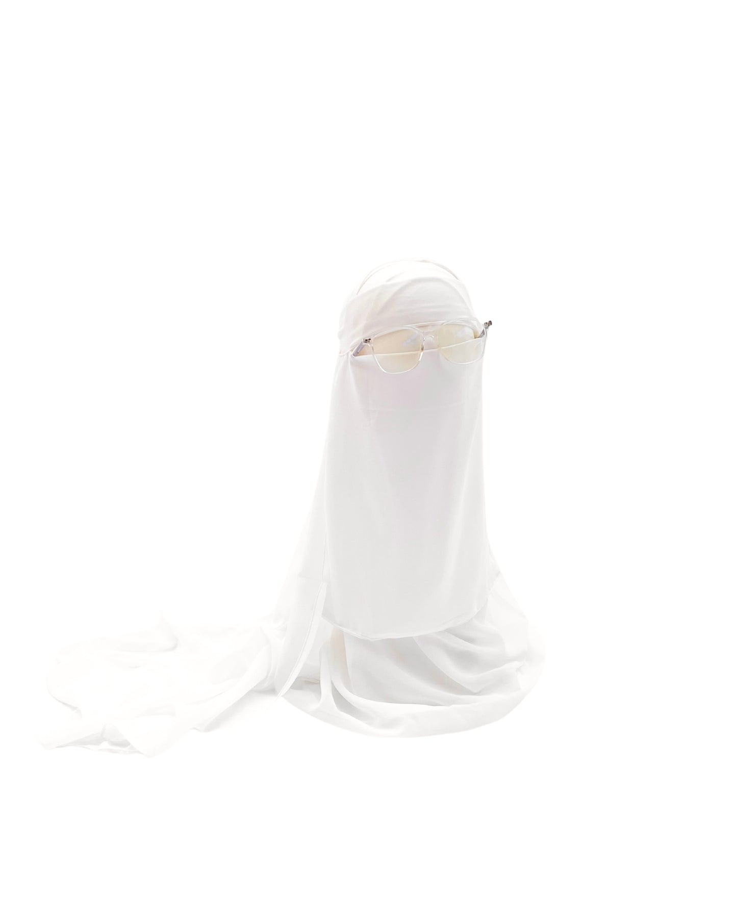 Saudi Niqab & XL Hijab Set - Milky White