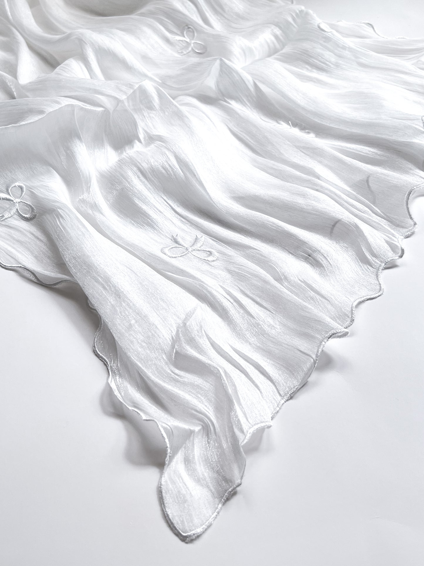 Moondust Embroidered Hijab - White