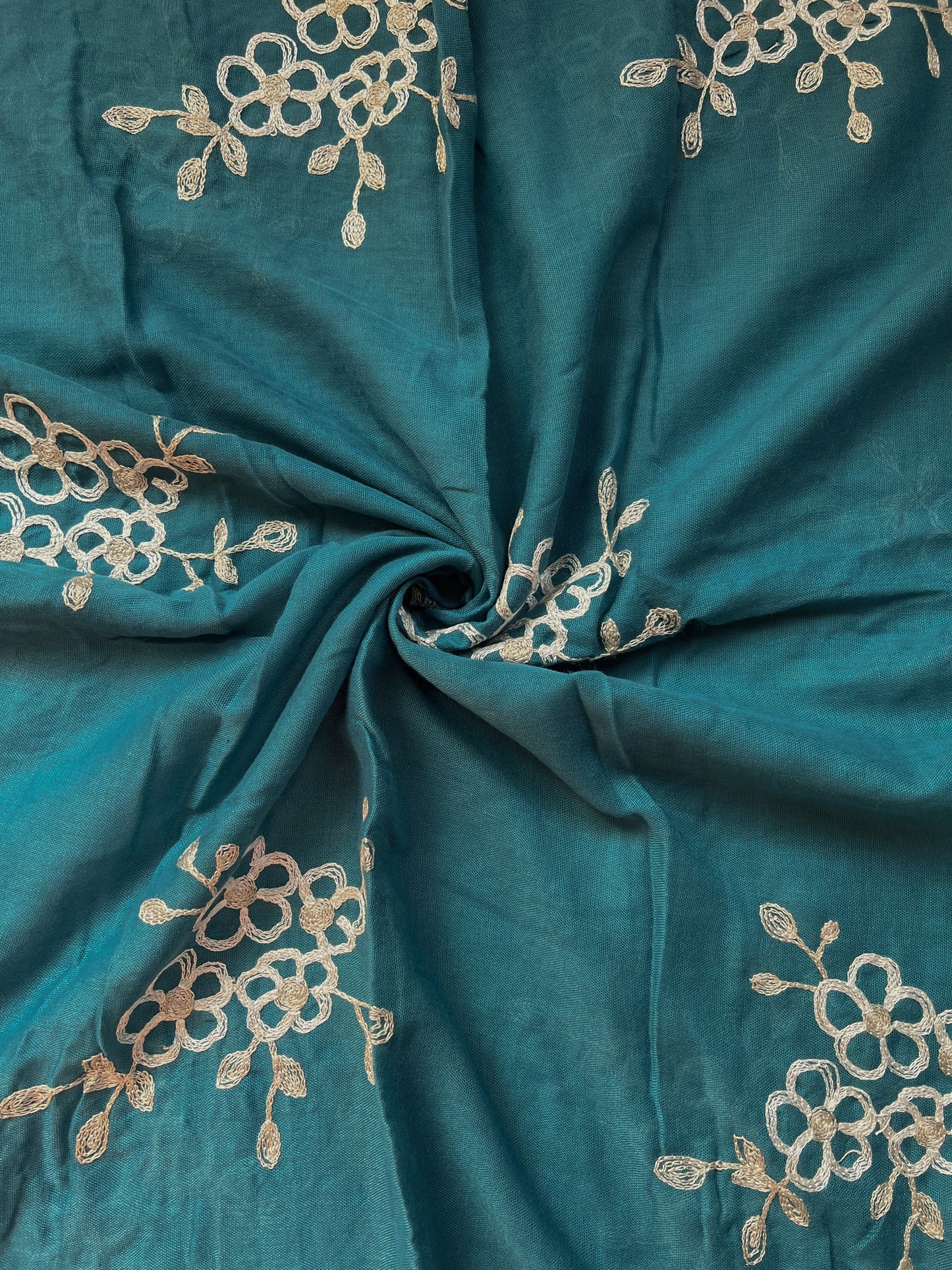 Zeina Embroidered Hijab - Aqua