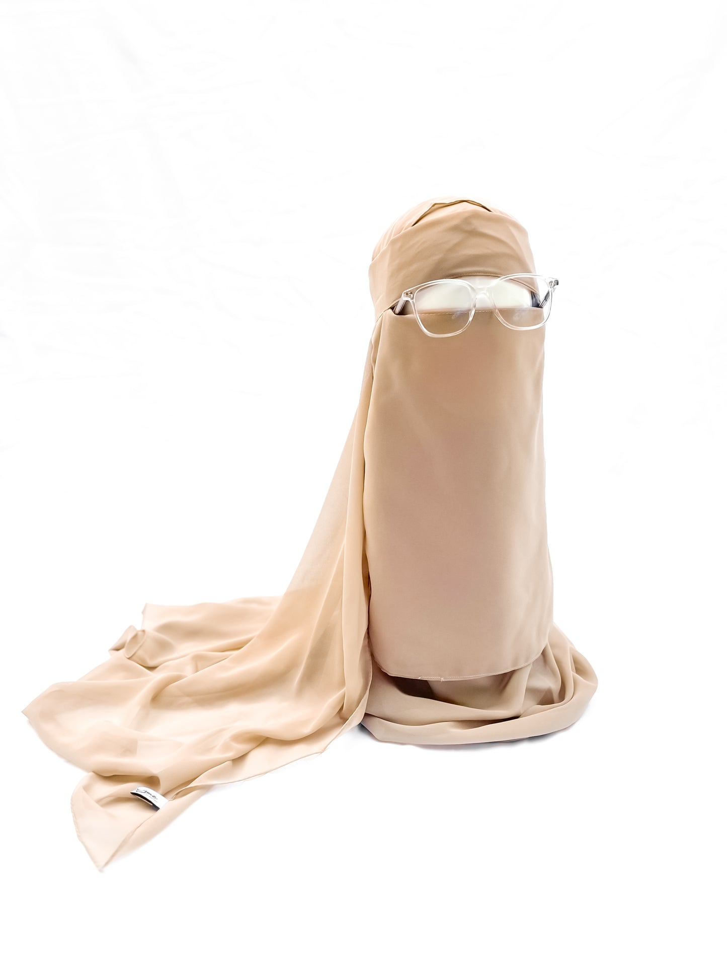 Saudi Niqab & XL Hijab Set - Khaki Beige