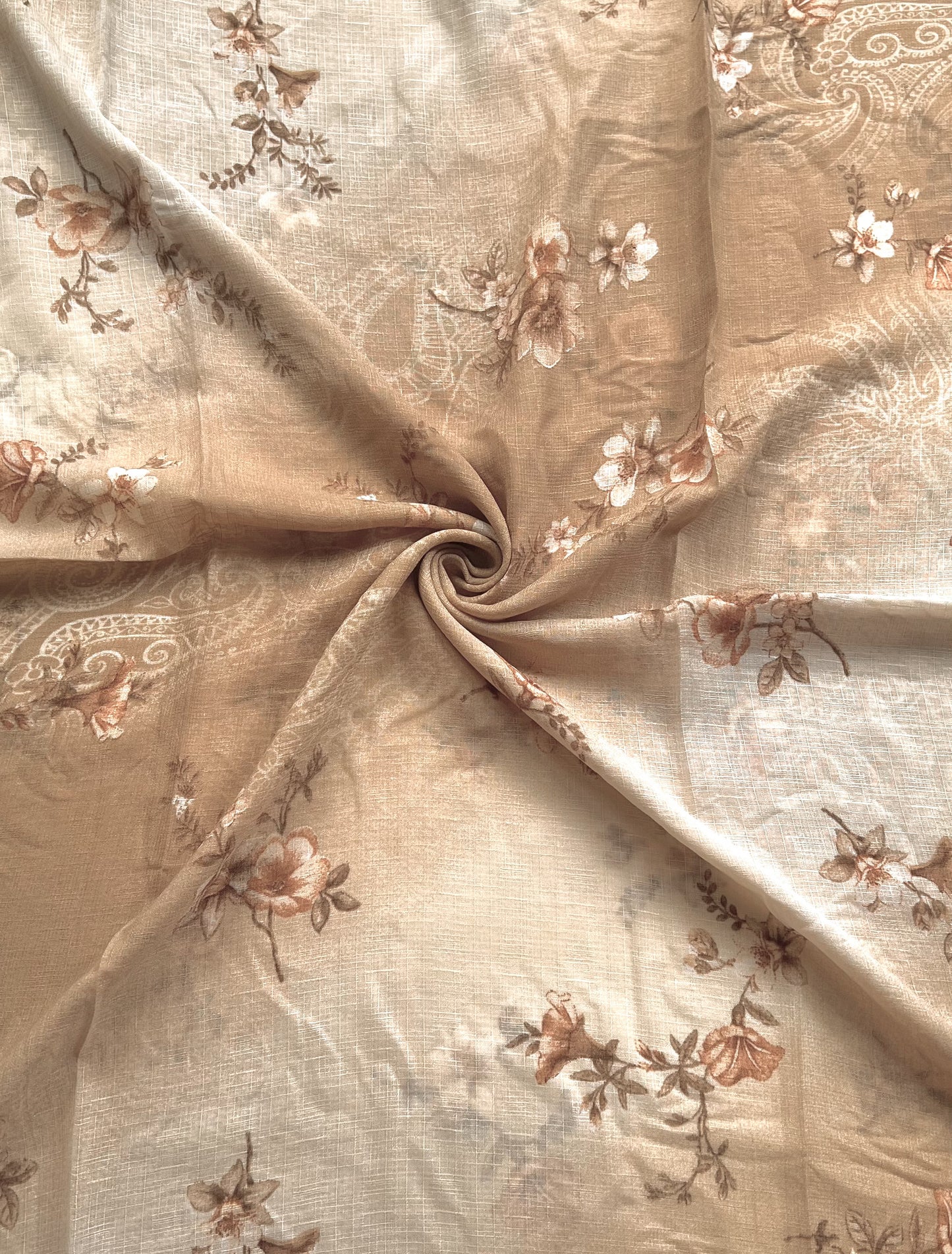 Zuheyra Printed Hijab - Khaki Beige