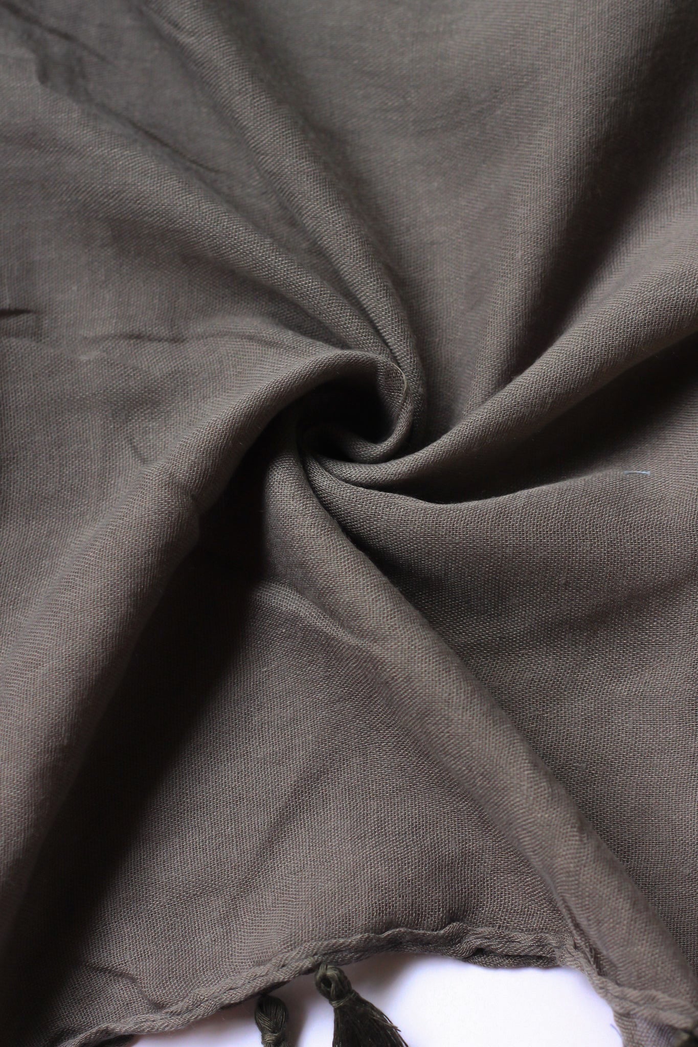 Plain Hijab with Tassels - Grey