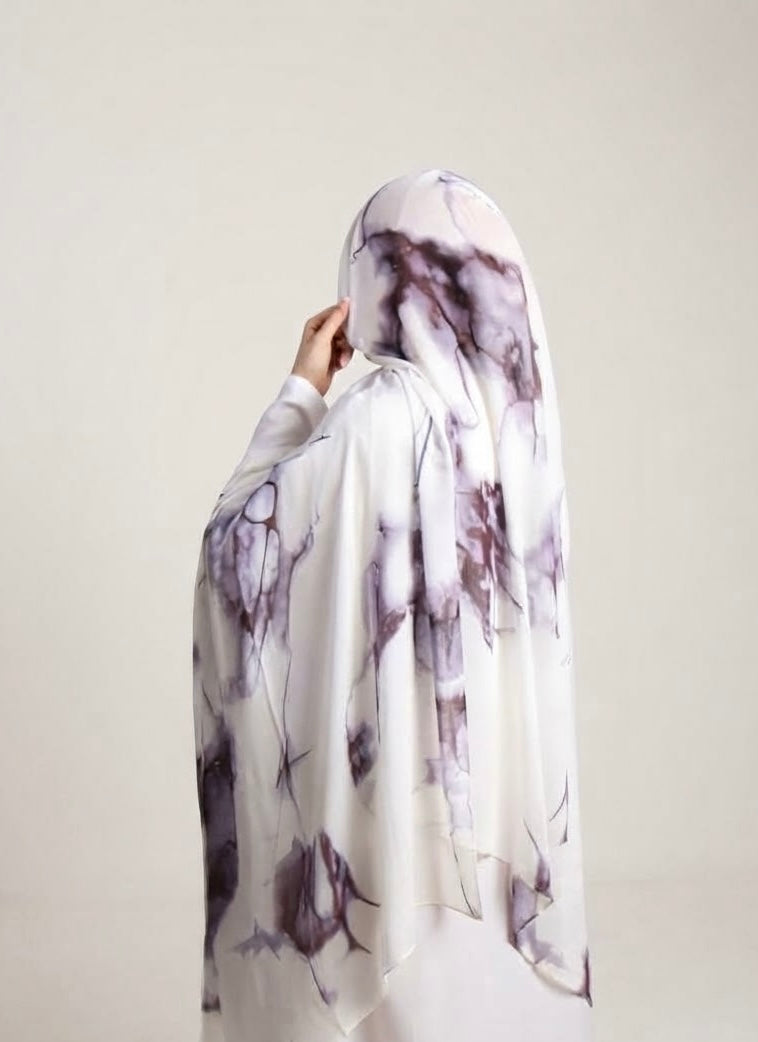 Real Modal Printed Hijab - Classic Marble