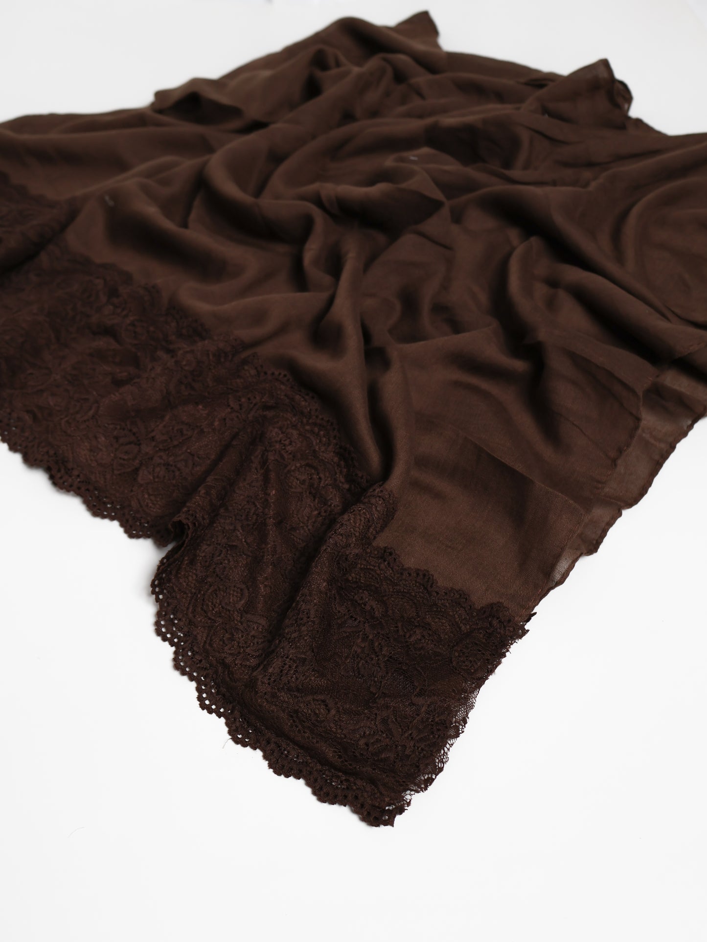 Lace Hijab - Chocolate Brown