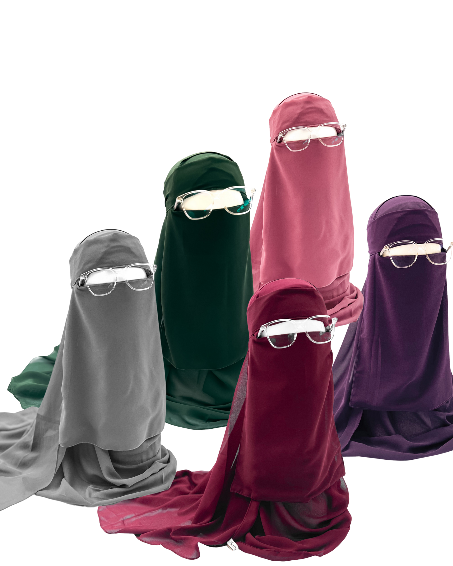 Bundle of 5 - Saudi Niqab & XL Hijab Set
