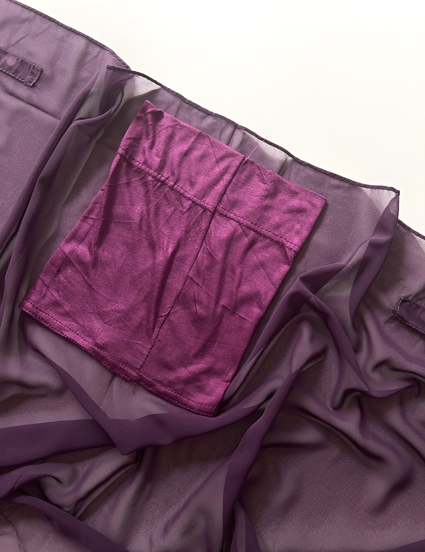 Instant Georgette Hijab with Built-in Magnets - Purple