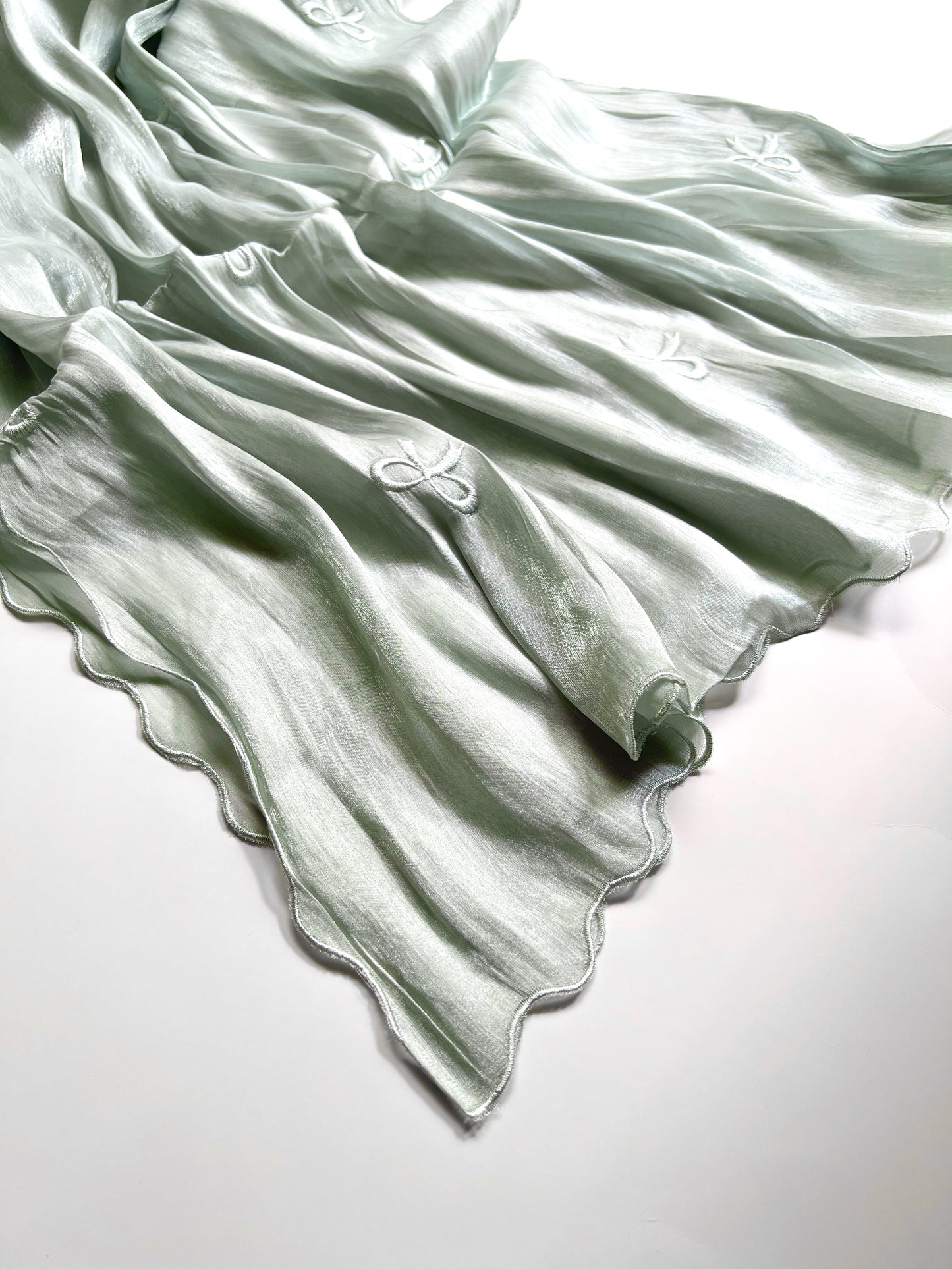 Moondust Embroidered Hijab - Cool Mint