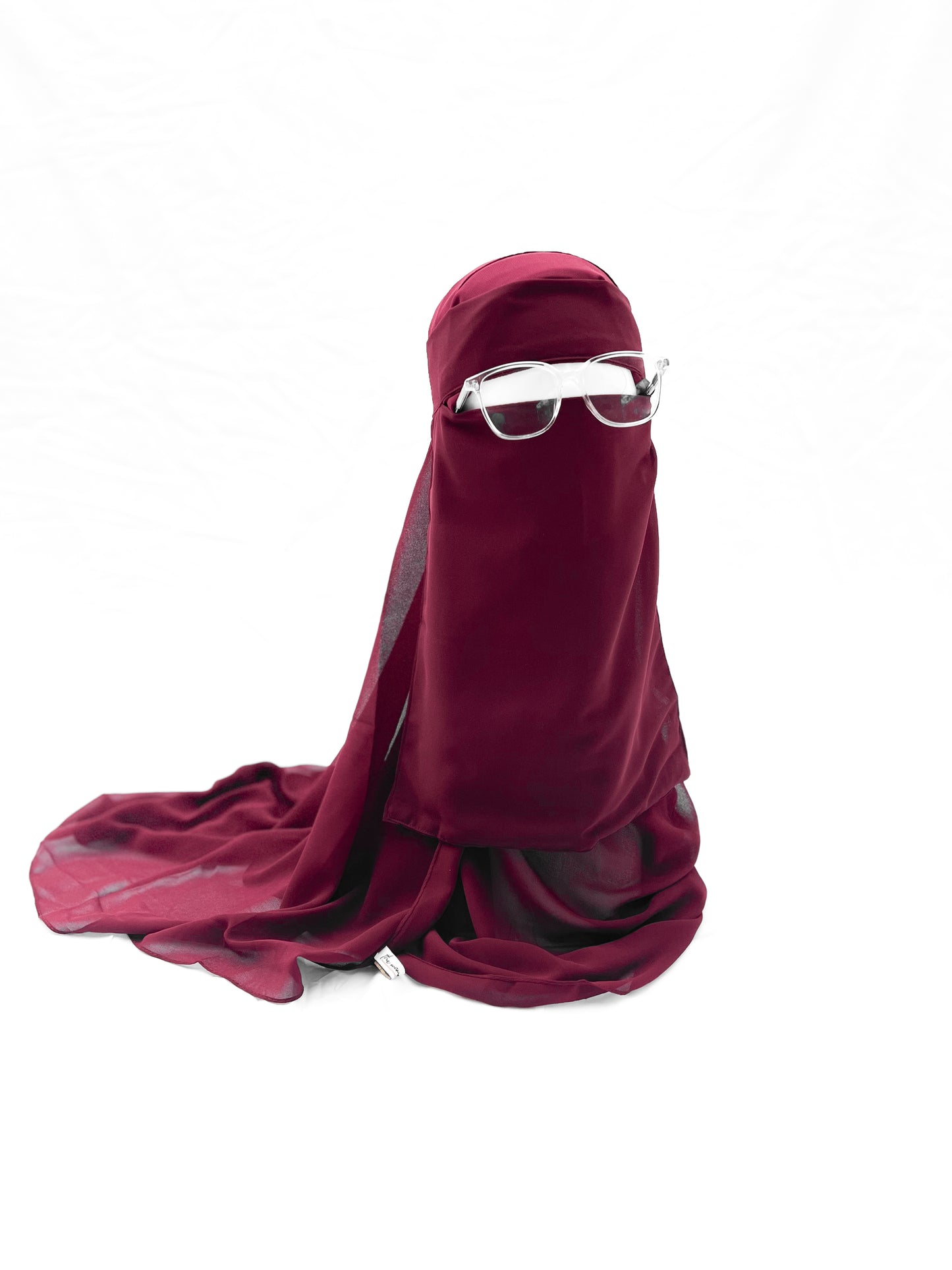 Saudi Niqab & XL Hijab Set - Deep Maroon