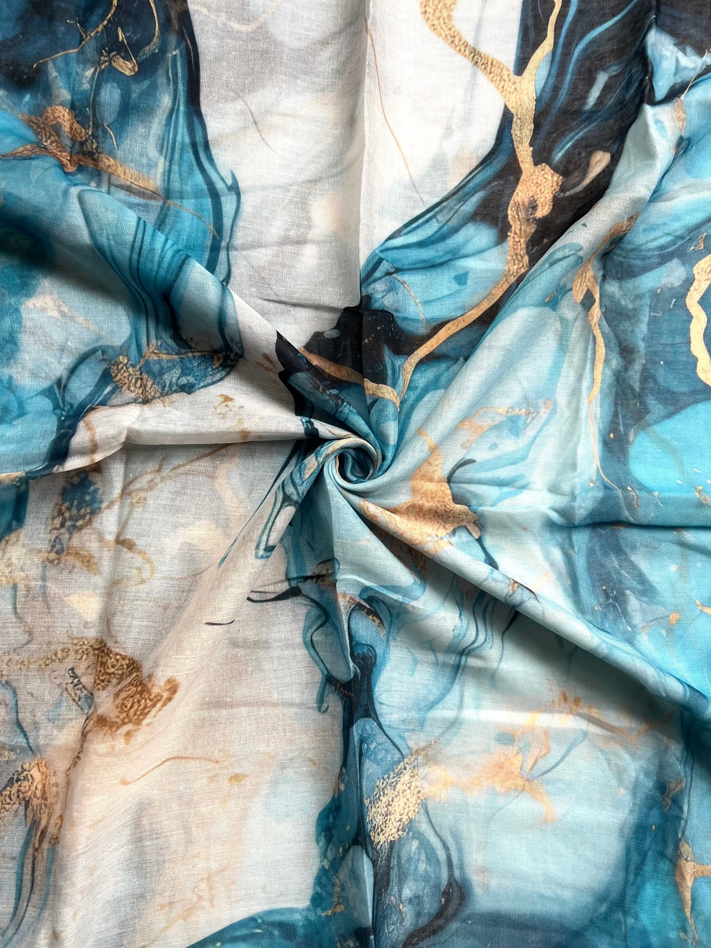 Modal Hijab Lookalike - Blue Gold