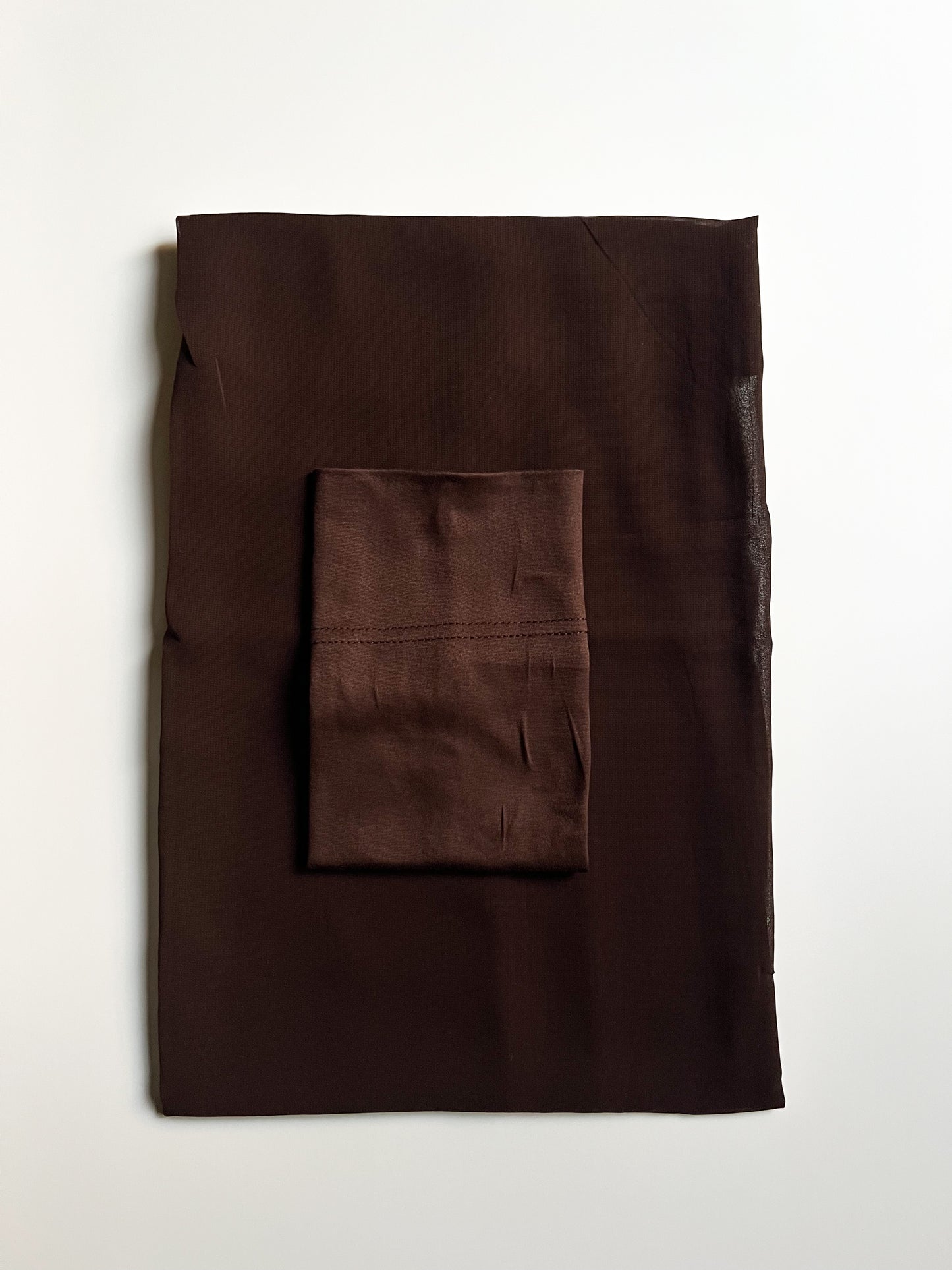 Matching Georgette Hijab & Cap Set - Chocolate brown