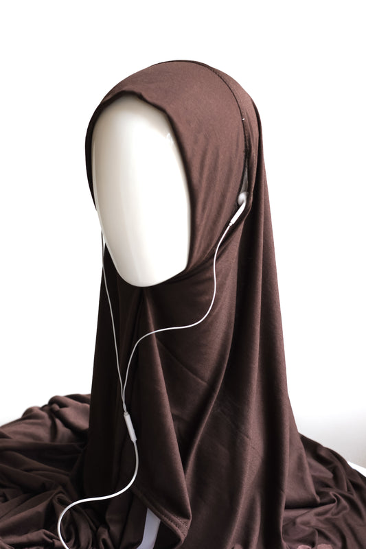 Access Instant Jersey Hijab - Dark Brown