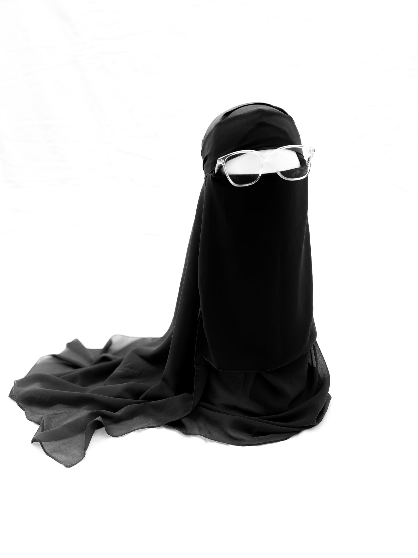 Saudi Niqab & XL Hijab Set - Black