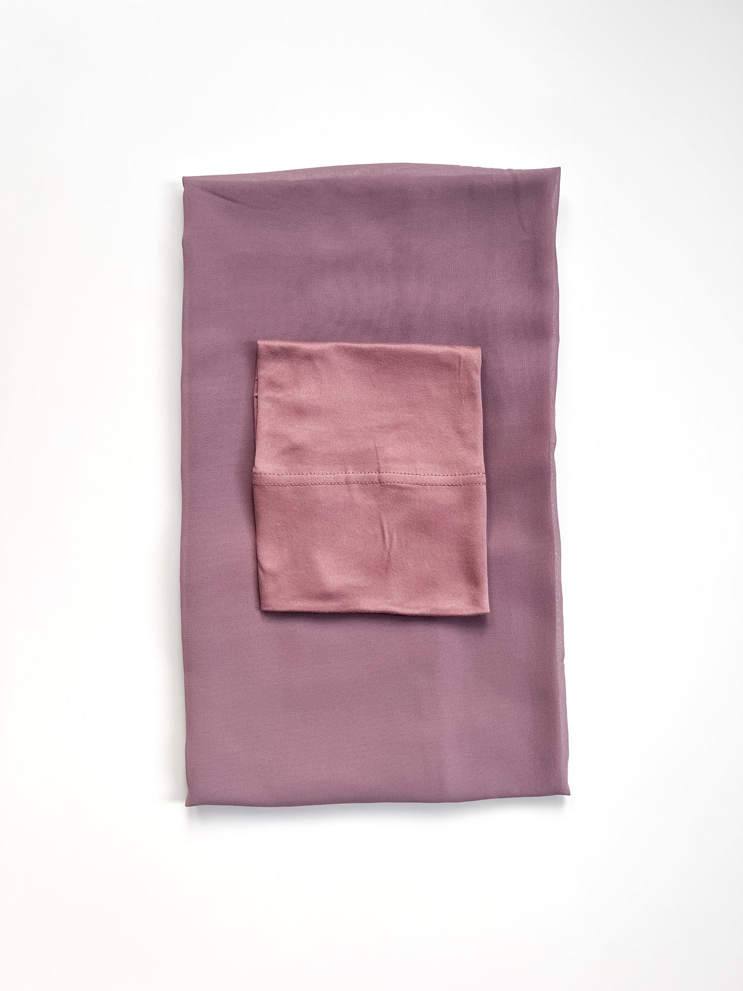 Matching Georgette Hijab & Cap Set - Dusty Purple