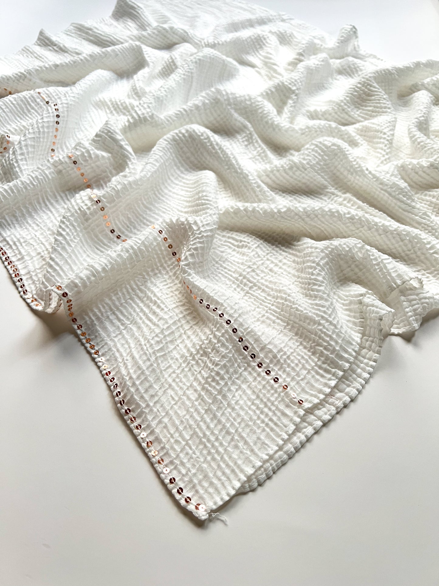 Crumpled Luxe Hijab - Pearl White