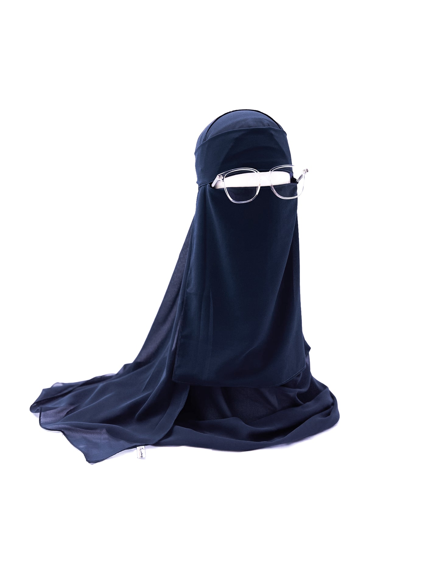 Saudi Niqab & XL Hijab Set - Navy Blue