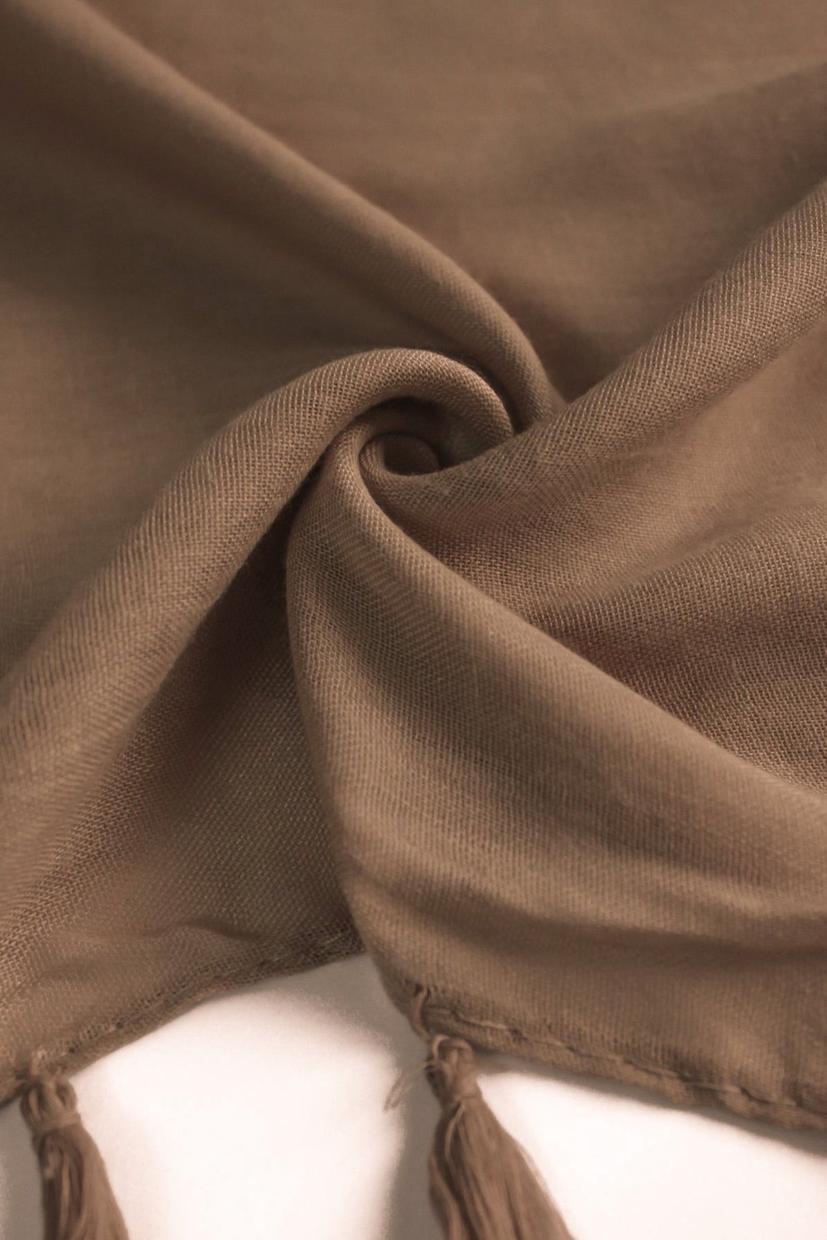 Plain Hijab with Tassels - Tortilla