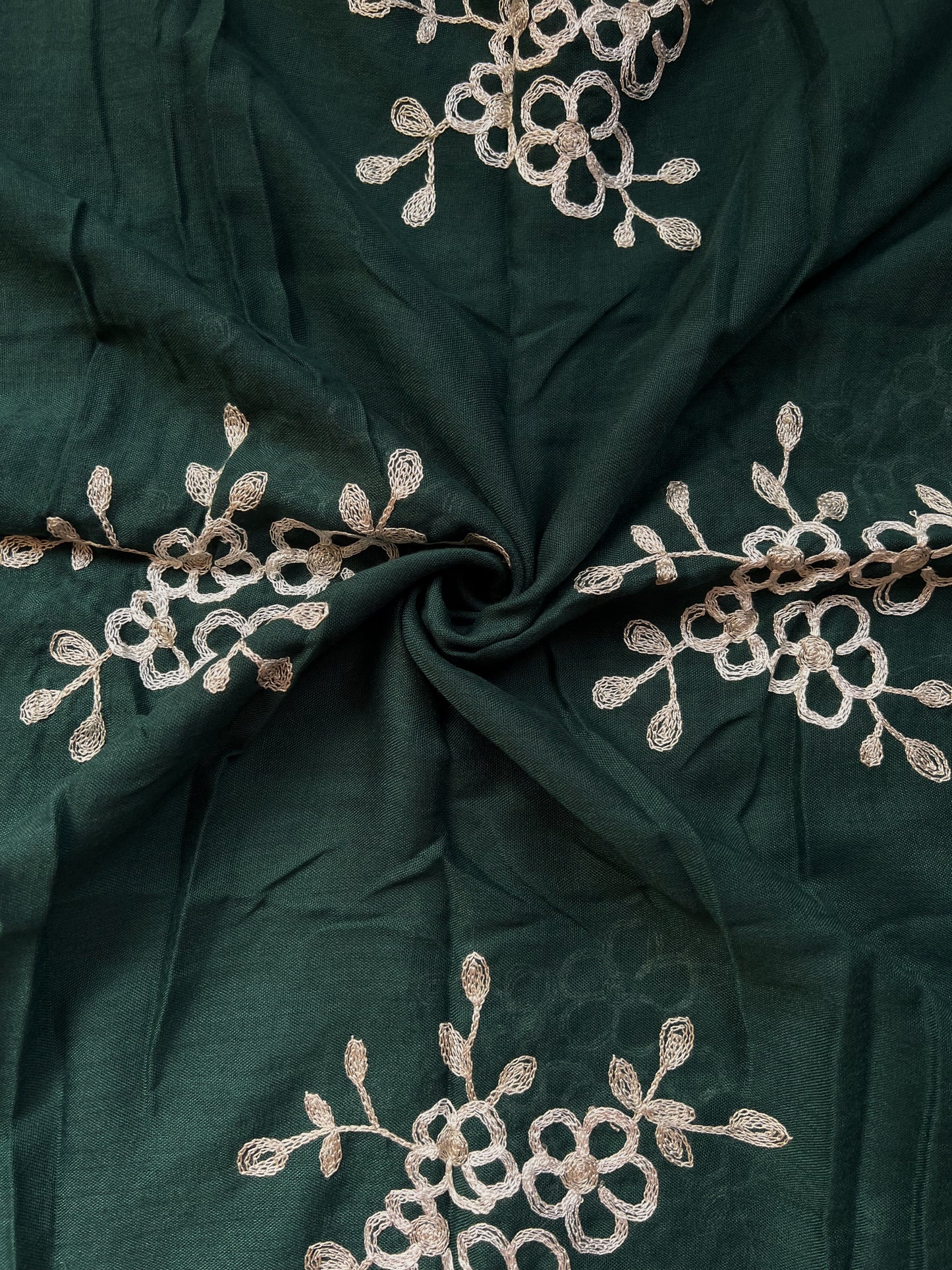 Zeina Embroidered Hijab - Emerald