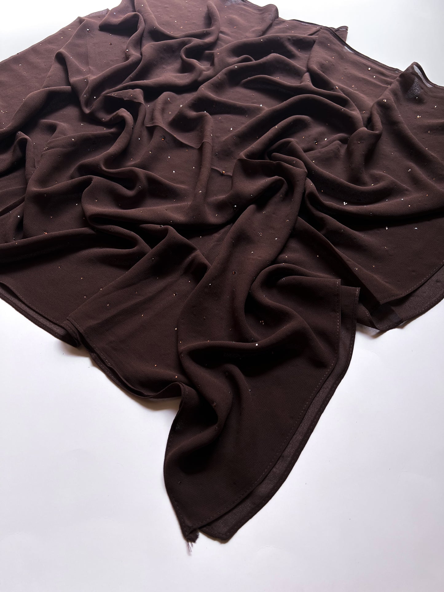 Chiffon Luxe Hijab - Chocolate Brown