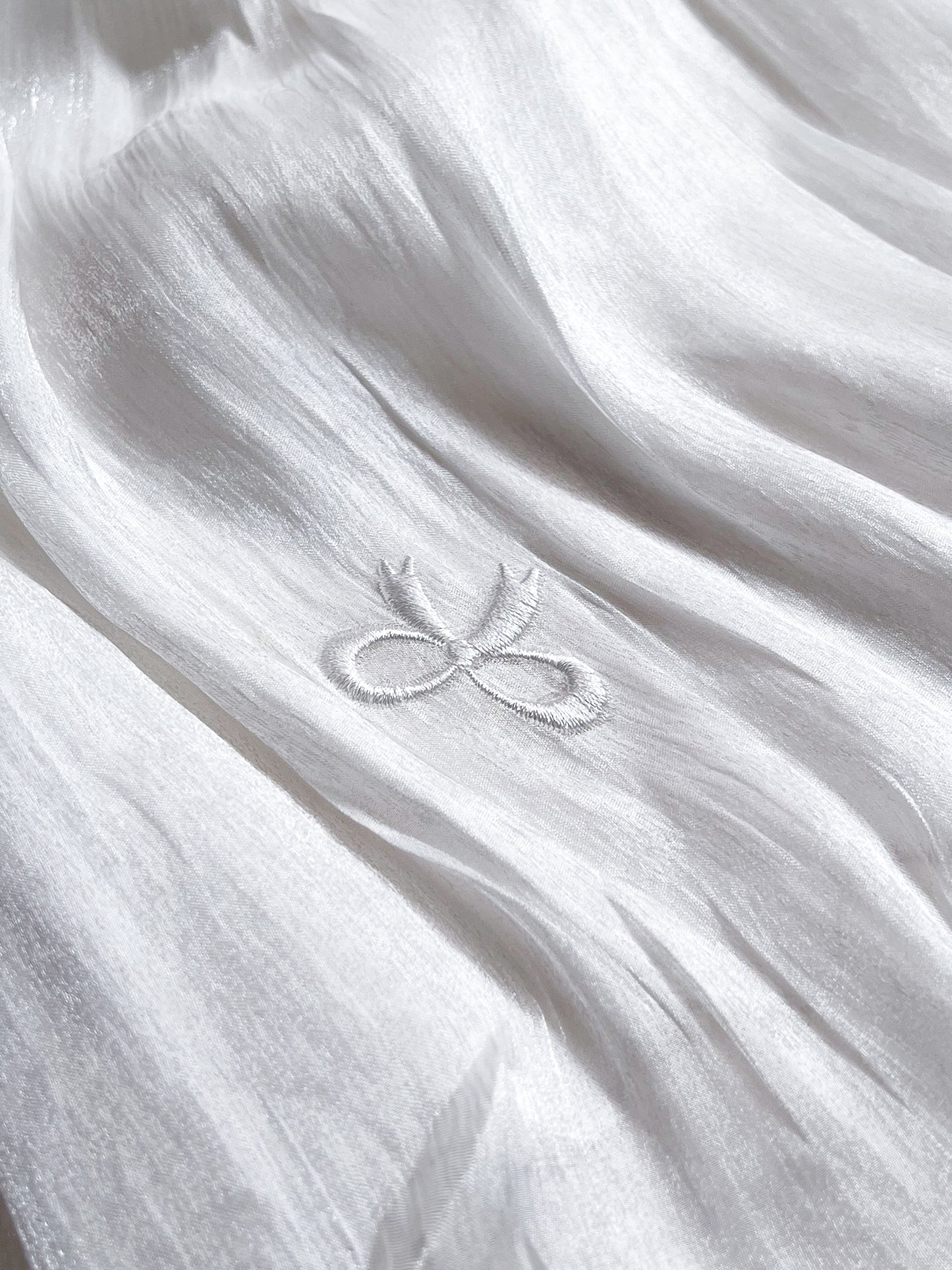 Moondust Embroidered Hijab - White