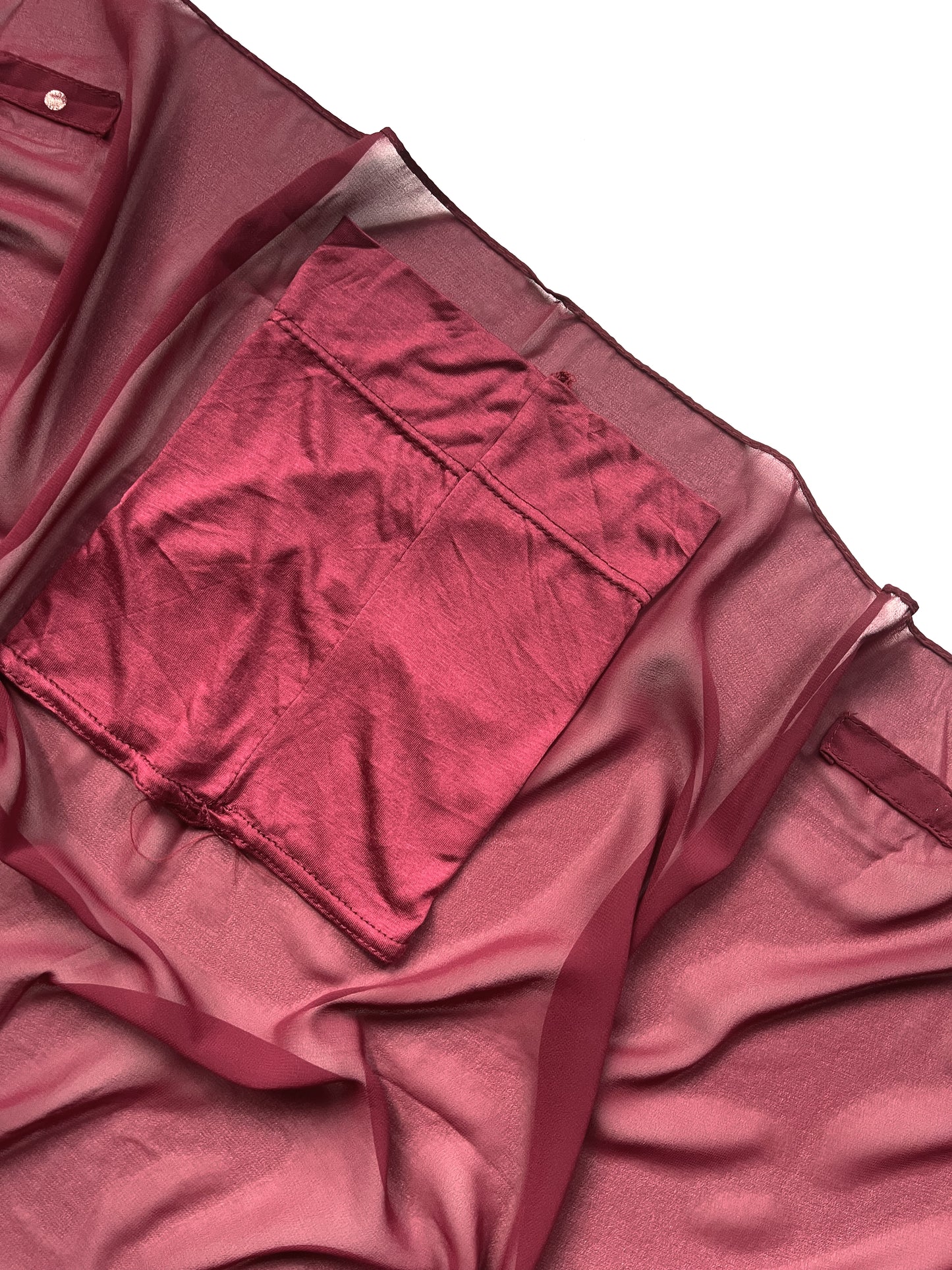 Instant Georgette Hijab with Built-in Magnets - Dark Maroon