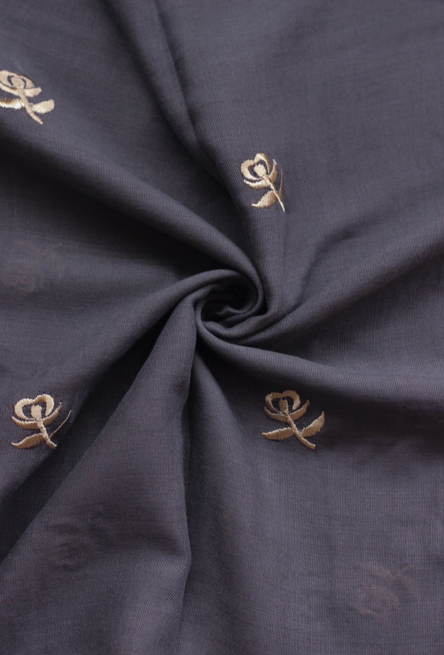 Zahra Embroidered Hijab - Dark Grey