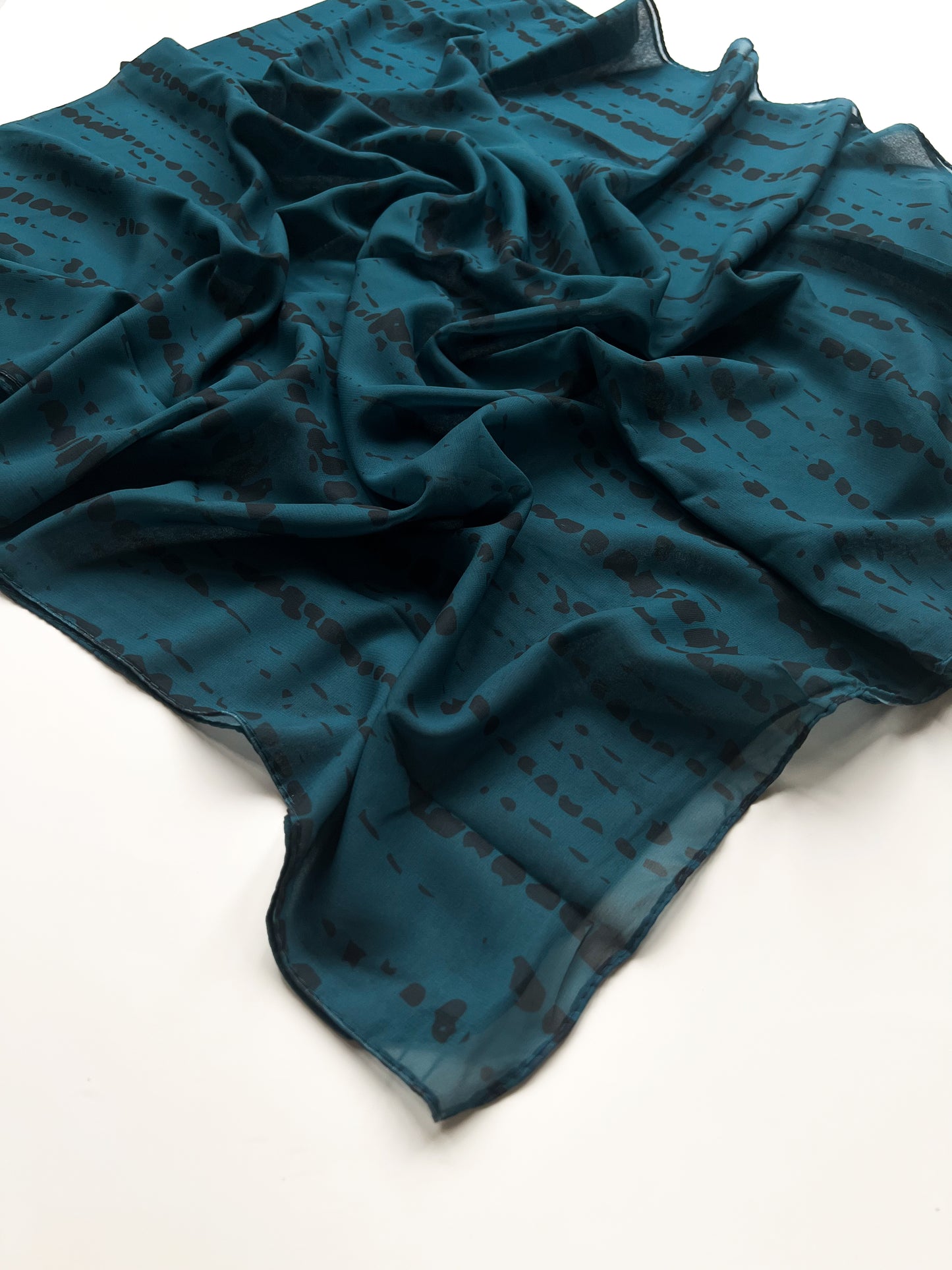 Tie-Dye Printed Hijab - Teal