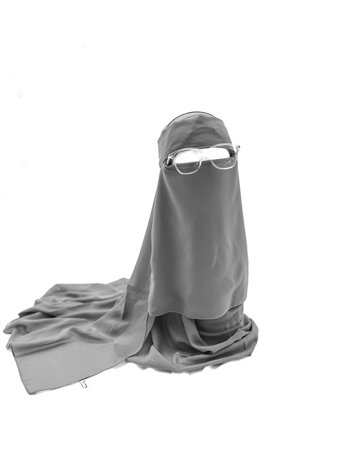 Saudi Niqab & XL Hijab Set - Grey