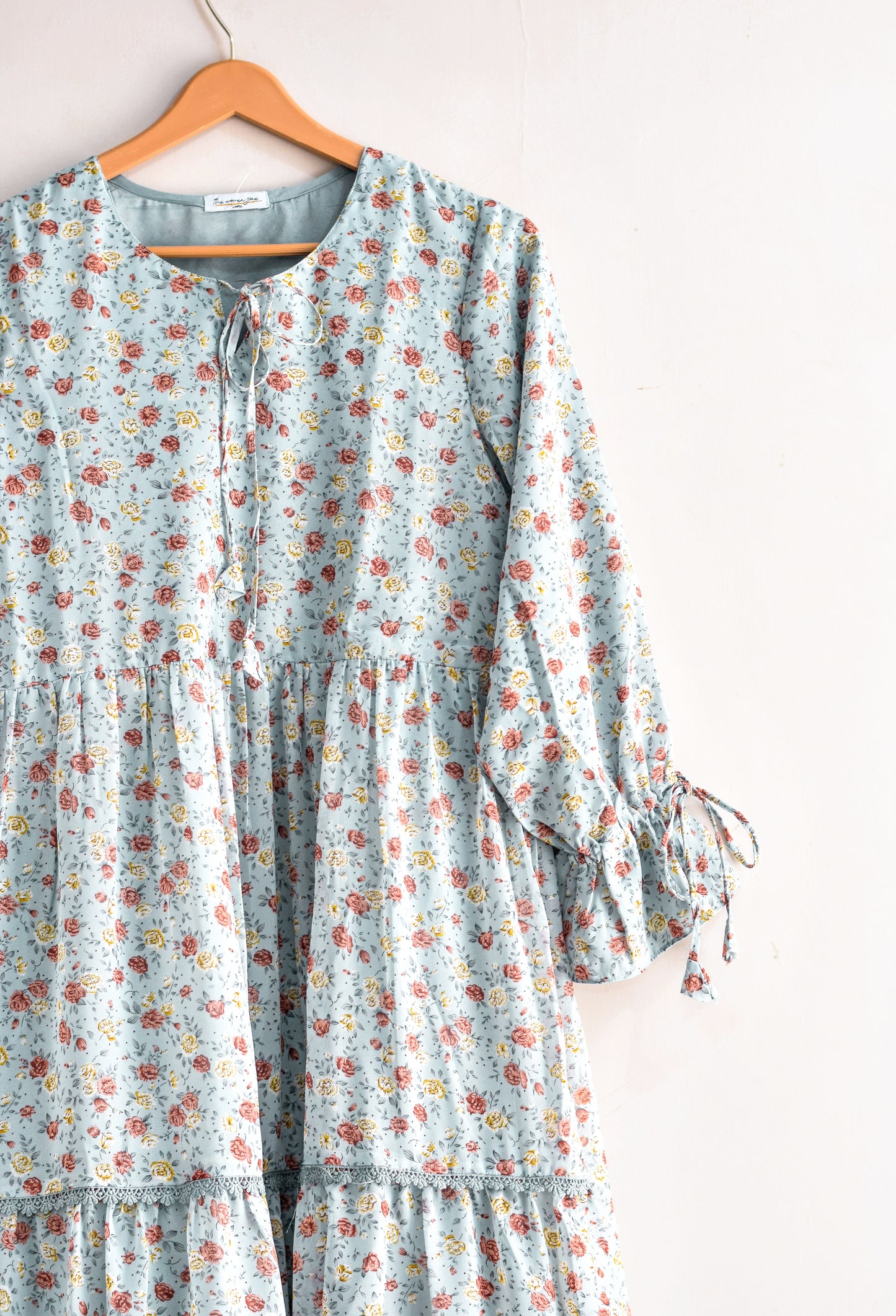 Lucy Lace Modest Dress - Grey