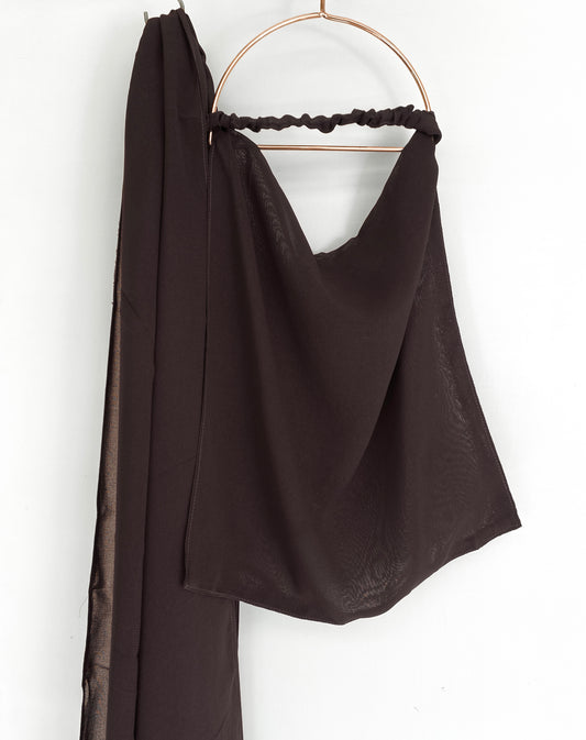 Niqab & XL Hijab Set - Dark Chocolate
