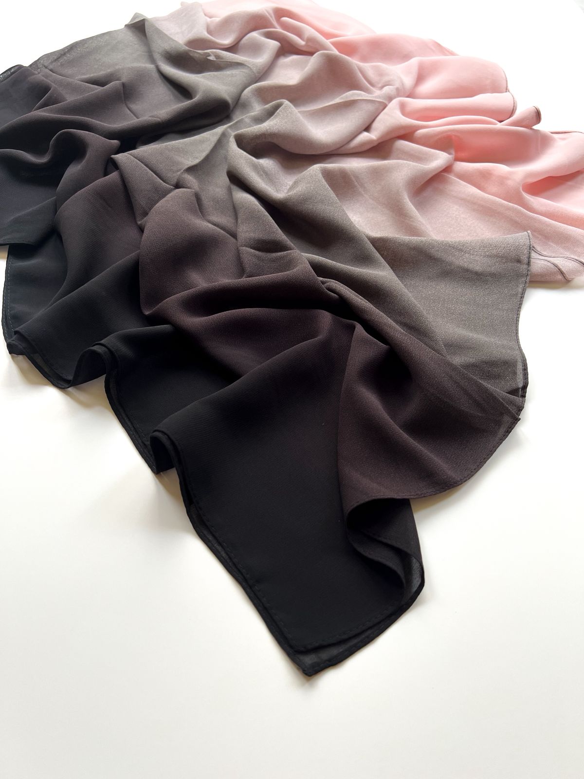 Ombre Georgette Hijab II - Petal