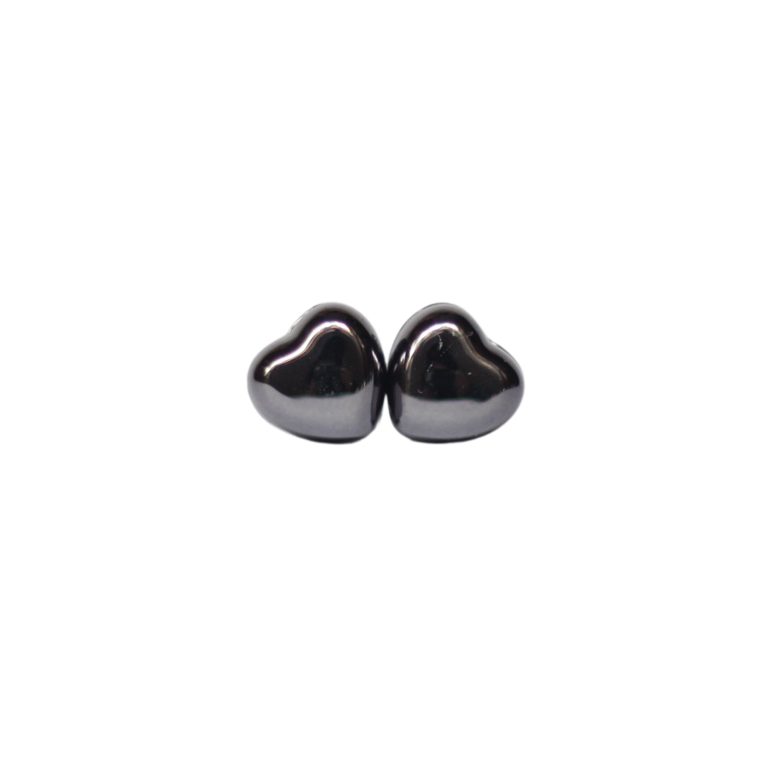 Metallic Hijab Magnets (Heart) - Charcoal Black