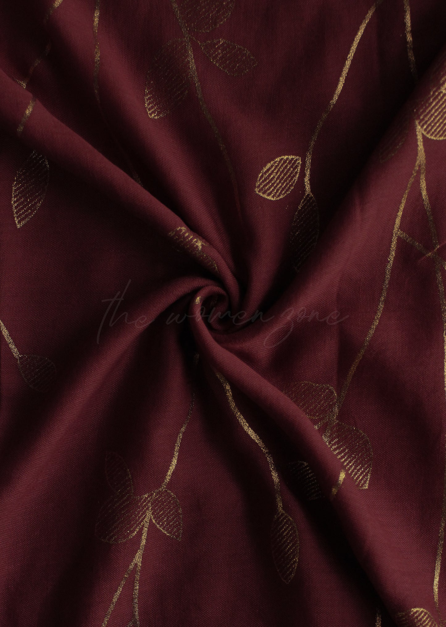 Botanical Hijab - Dark Maroon