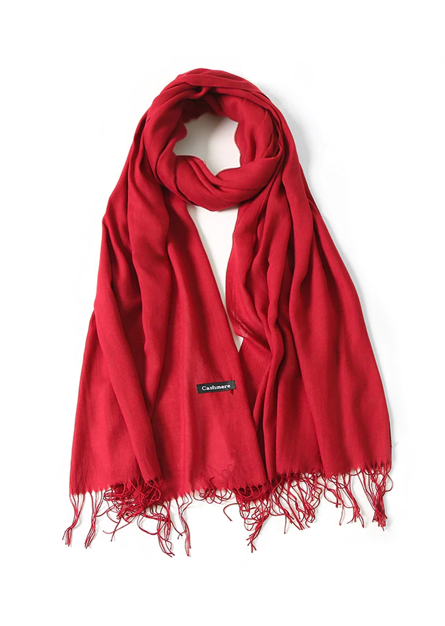 Plain Cashmere Hijab - Red
