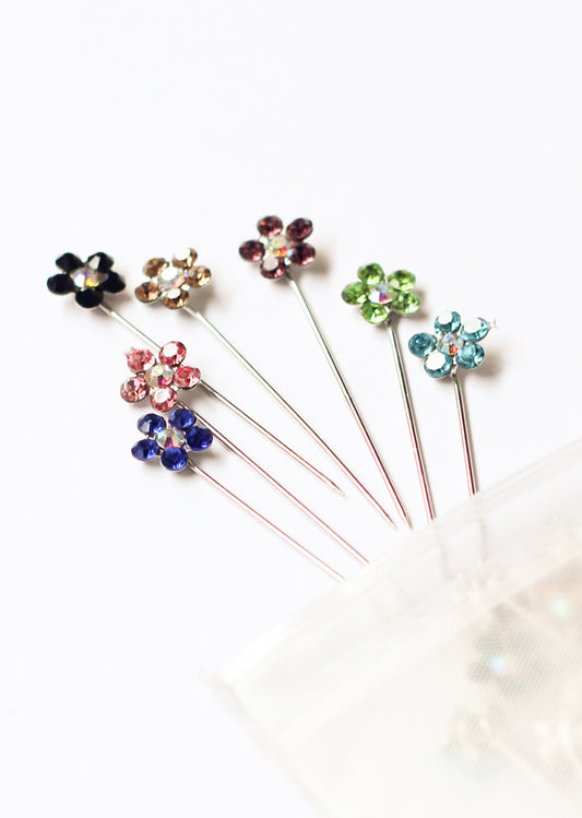 Floral Hijab Pins - Multicolored