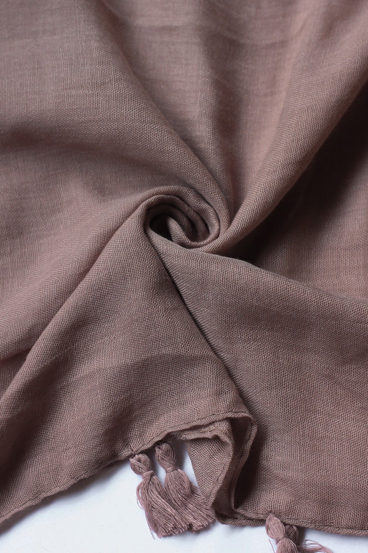 Plain Hijab with Tassels - Natural Tan