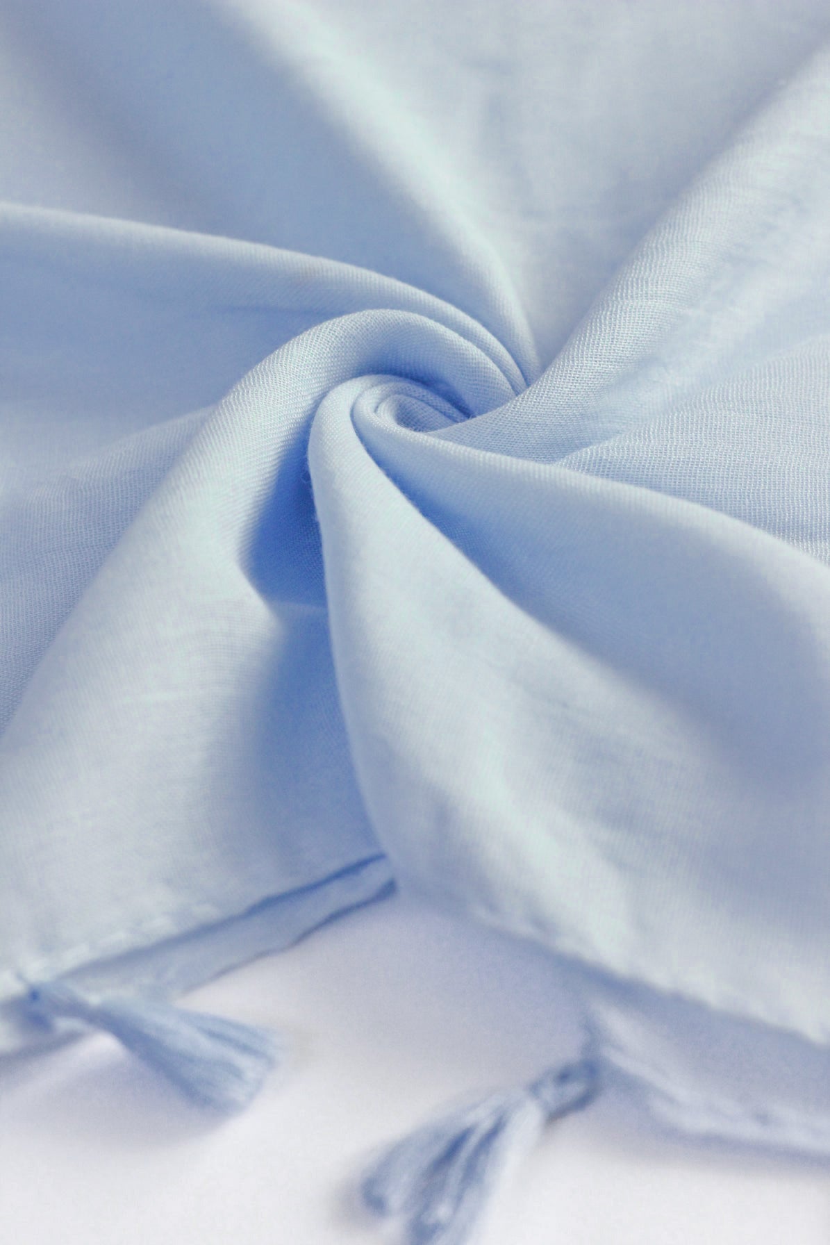 Plain Hijab with Tassels - Sky Blue