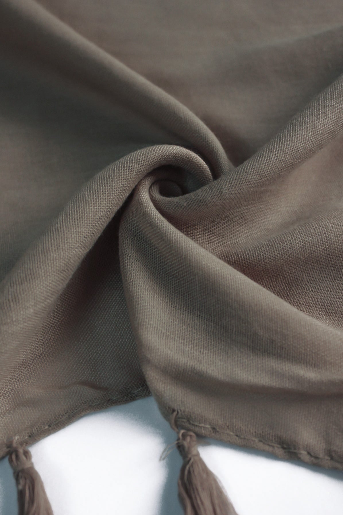 Plain Hijab with Tassels - Earth