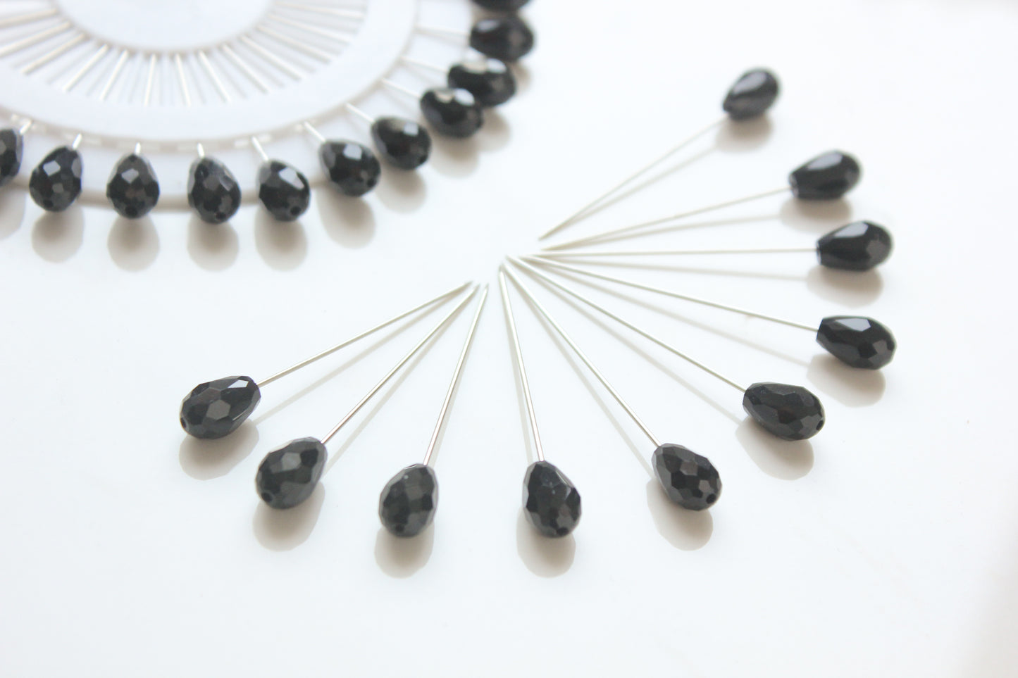 Beaded Hijab Pins - Black