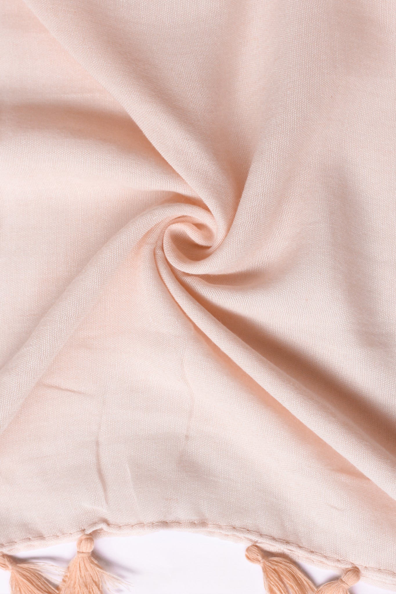 Plain Hijab with Tassels - Powder Peach