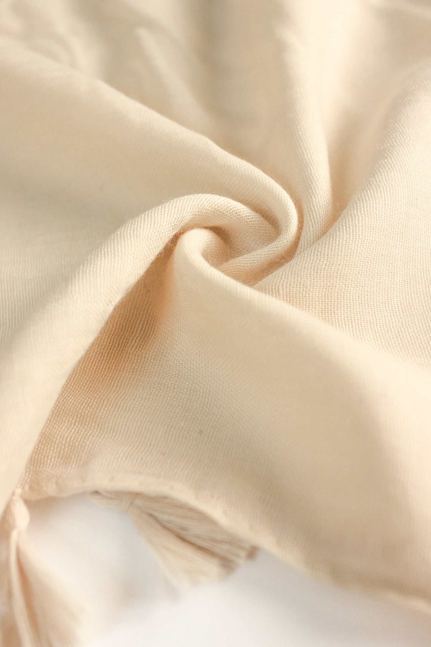 Plain Hijab with Tassels - Light Beige