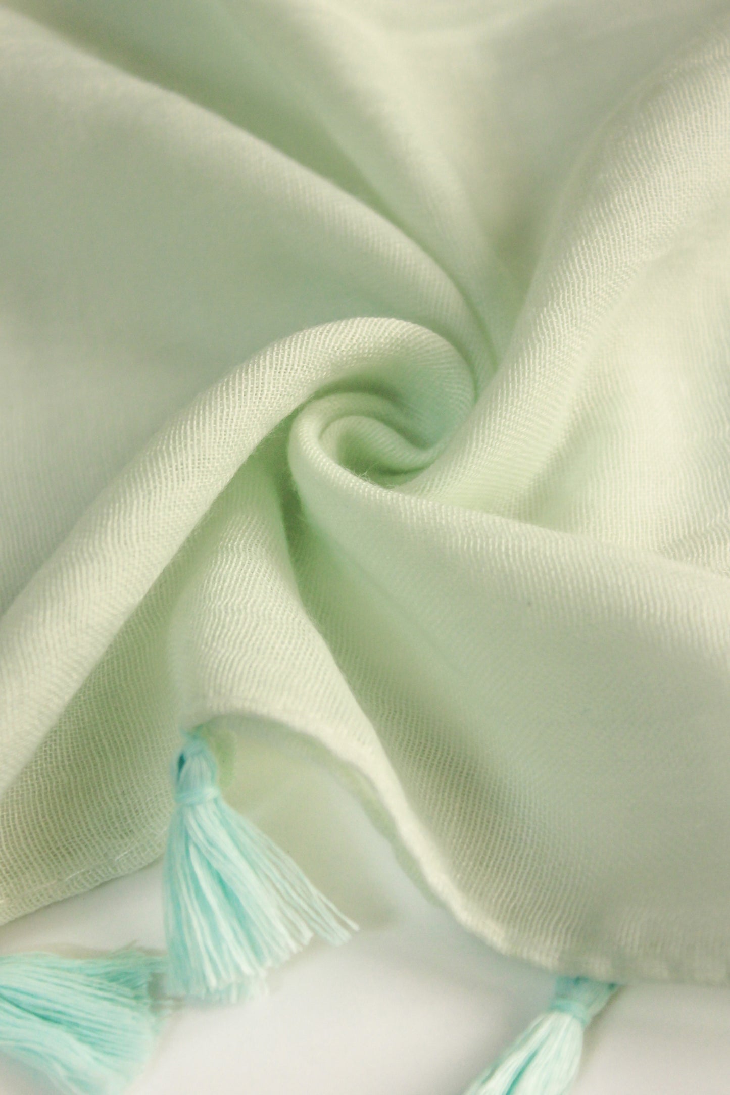 Plain Hijab with Tassels - Light Mint