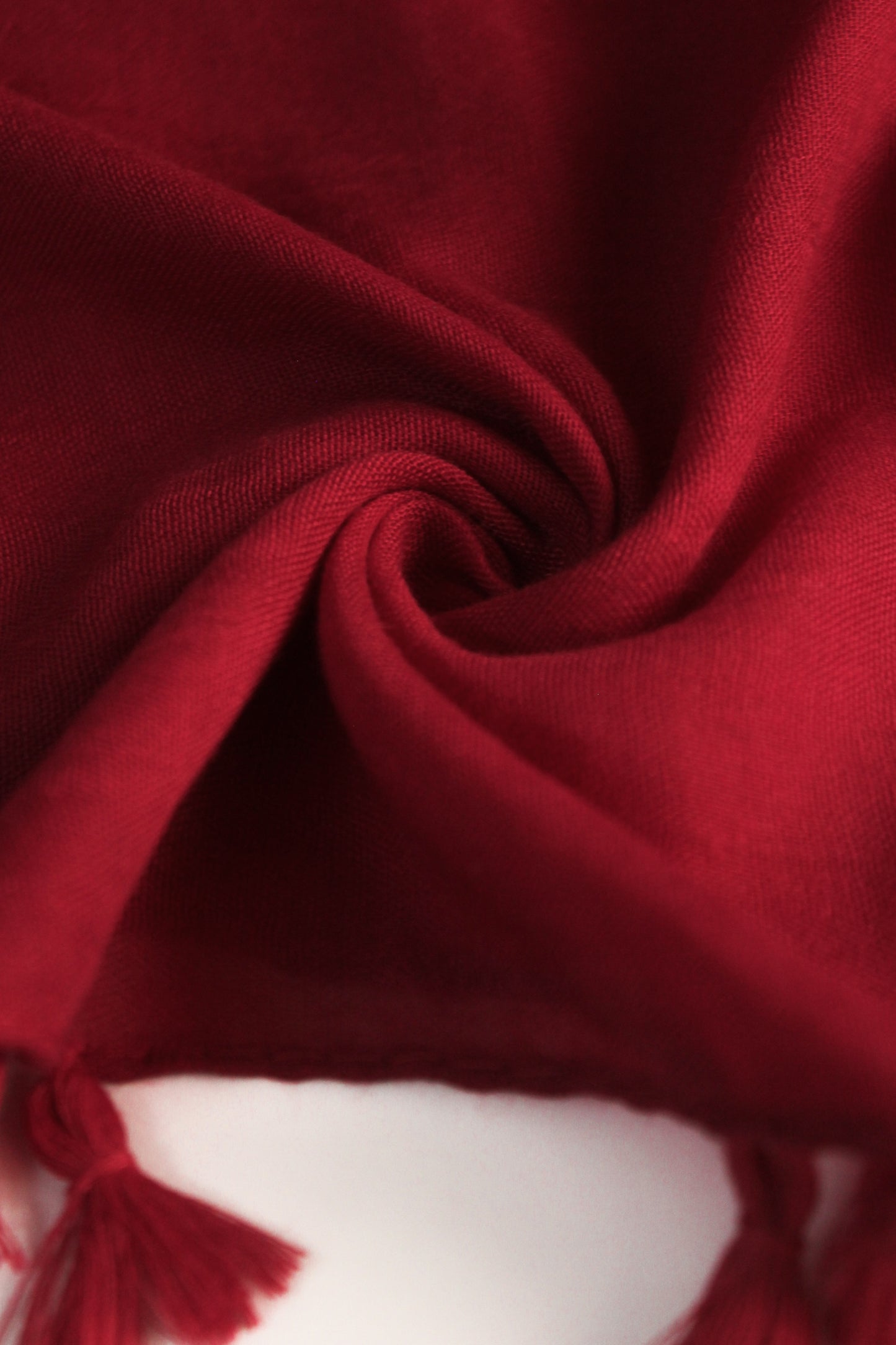 Plain Hijab with Tassels - Maroon