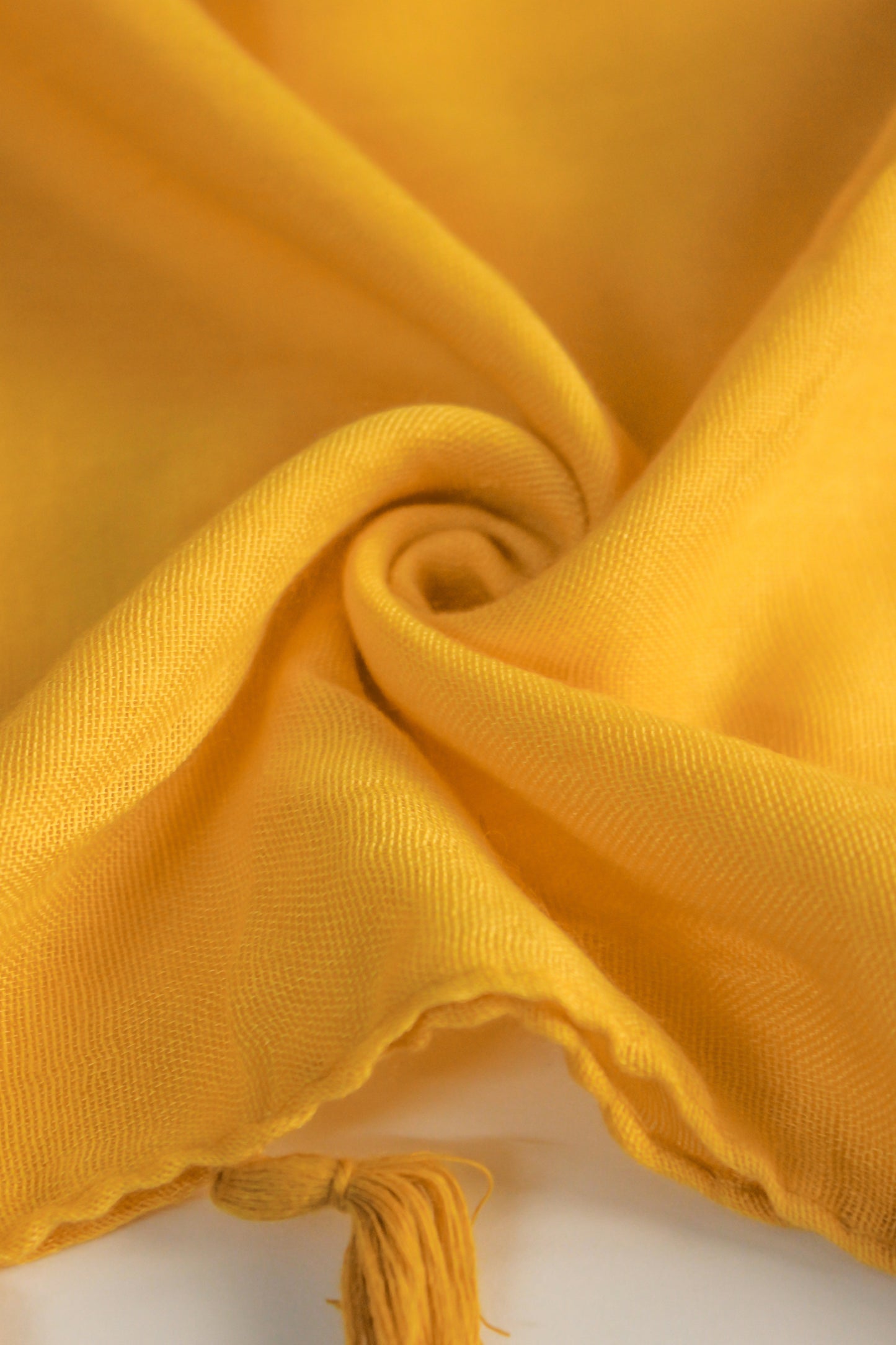 Plain Hijab with Tassels - Mustard