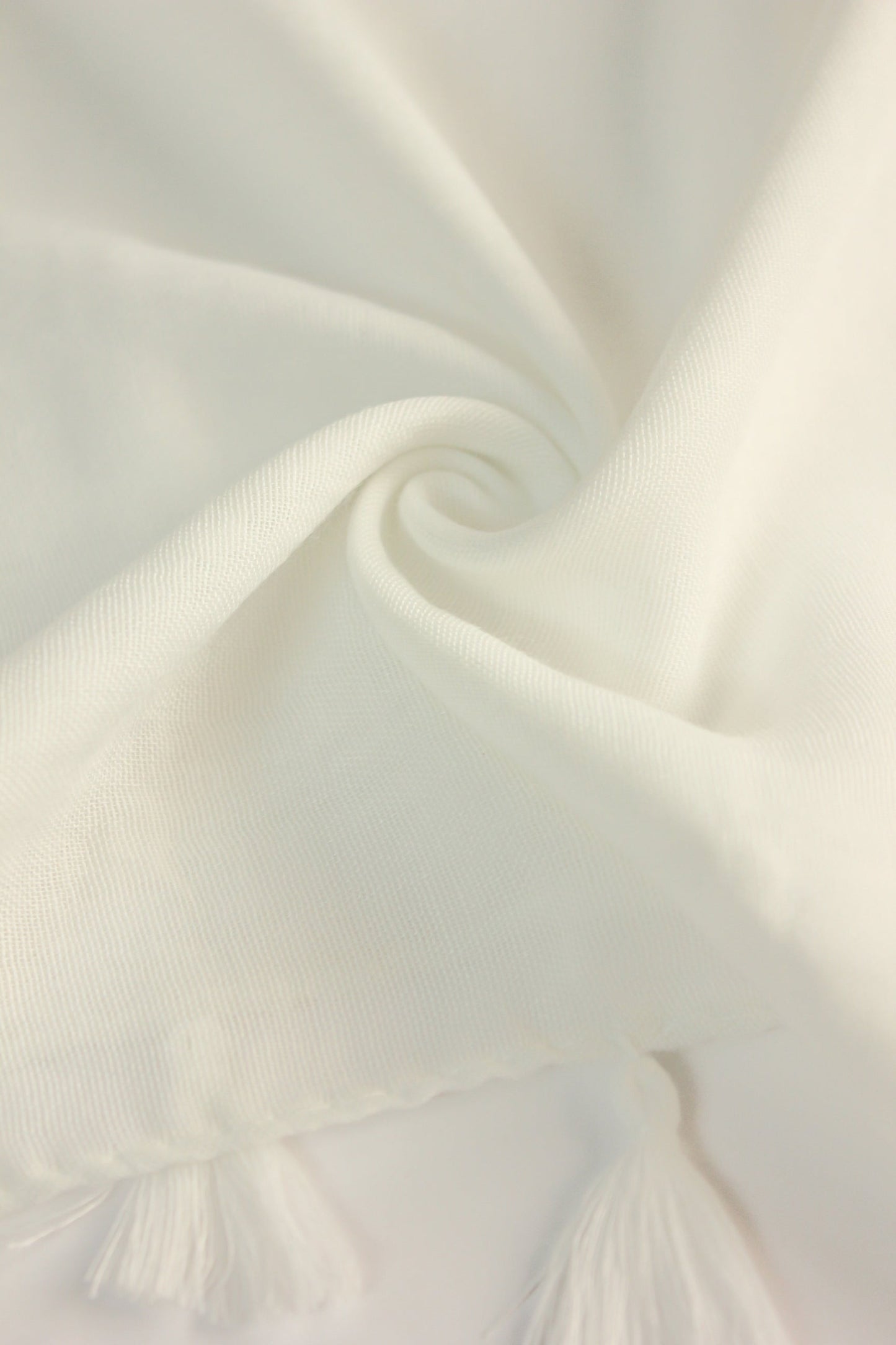 Plain Hijab with Tassels - Milky White