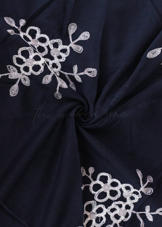 Zeina Embroidered - Navy blue