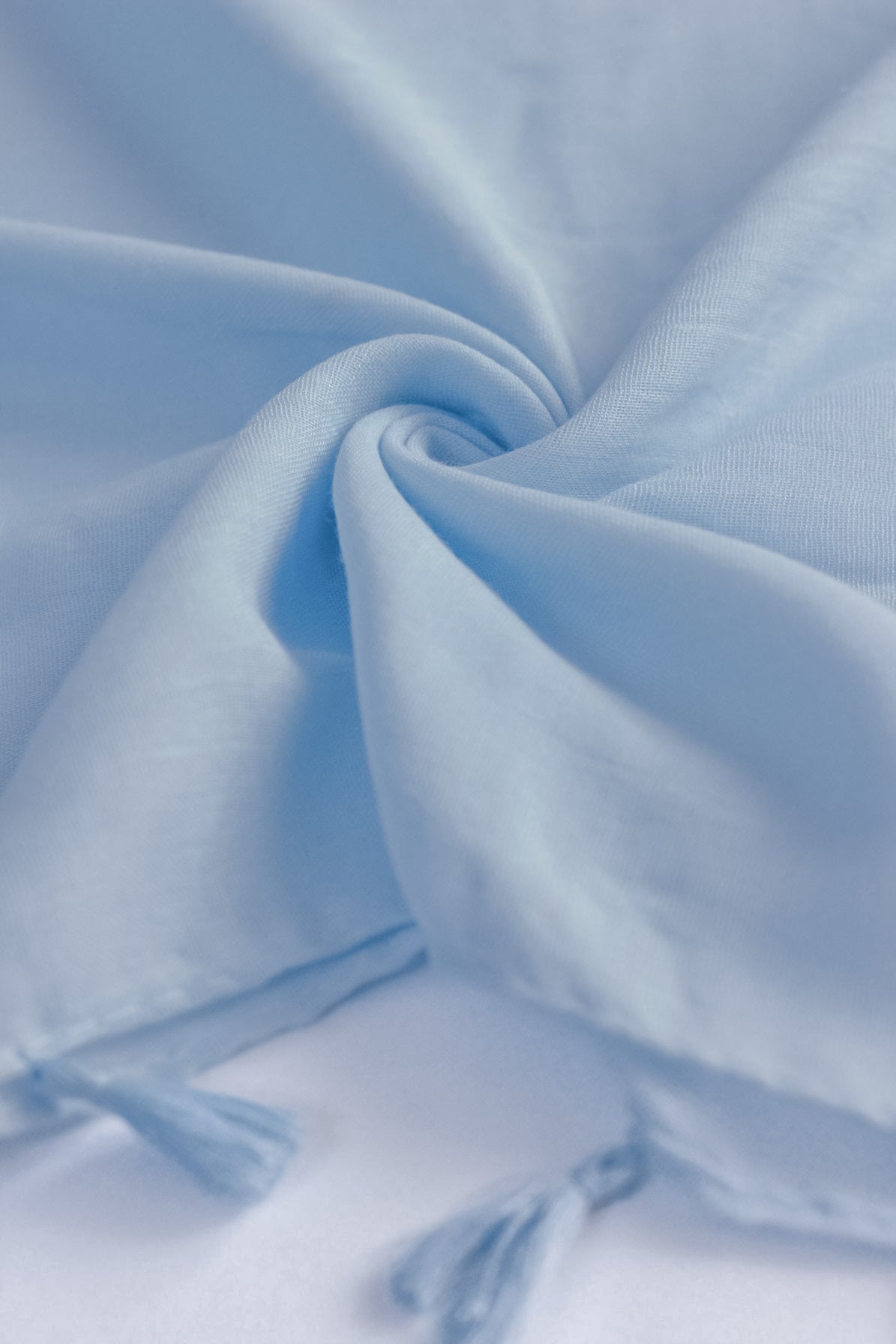 Plain Hijab with Tassels - Powder Blue