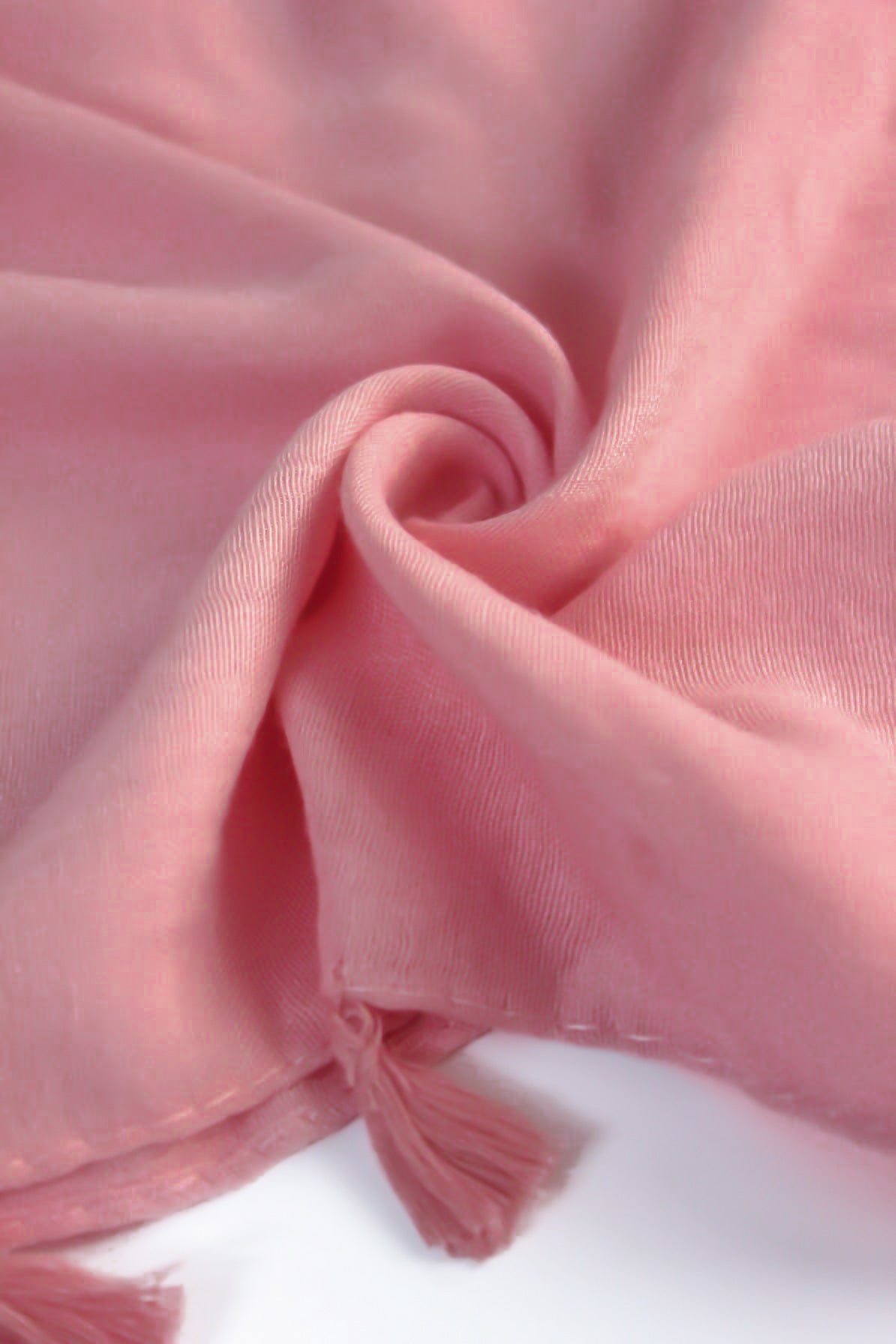 Plain Hijab with tassels - Pink