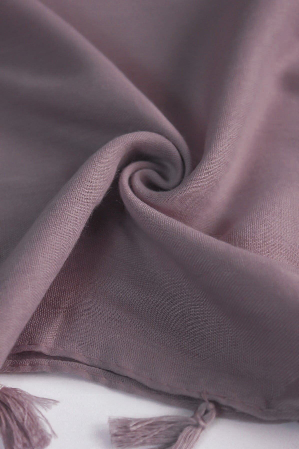 Plain Hijab with Tassels - Mauve